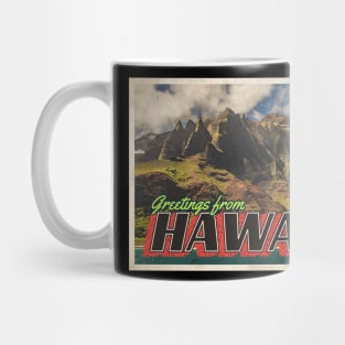 Greetings from Hawaii - Vintage Travel Postcard Design Mug